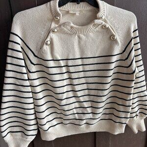 Sezane LaMailler collaboration Blue and White Striped Jumper Sweater